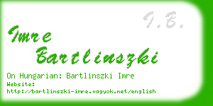 imre bartlinszki business card